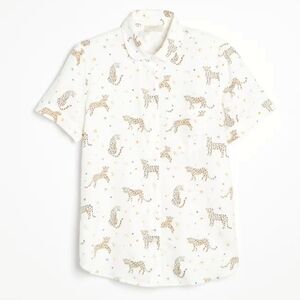 LOFT Sleep Cheetah PJ Top S NWT